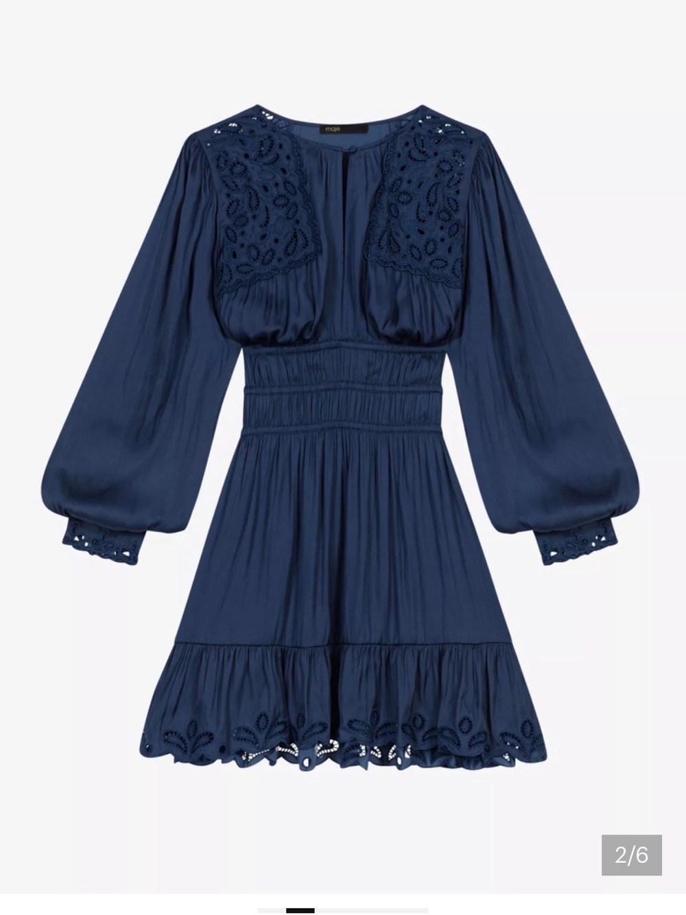 Maje Midnight Blue Long Sleeve Dress